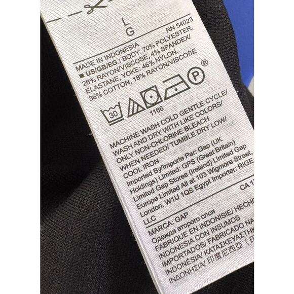 GAP Large Dress Black Bell Sleeve Straight with Lace - Picture 6 of 8